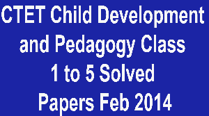 CTET Child Development and Pedagogy Class 1 to 5 Solved Papers Feb 2014