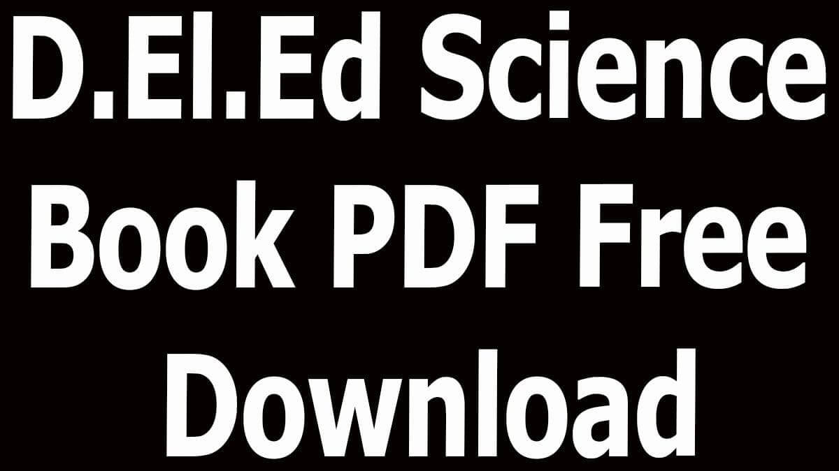 D.El.Ed Science Book PDF Free Download