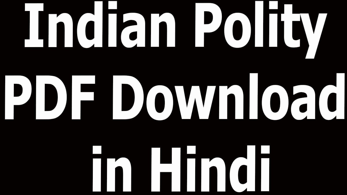 Indian Polity PDF Download in Hindi