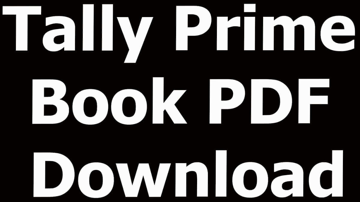 Tally Prime Book PDF Download