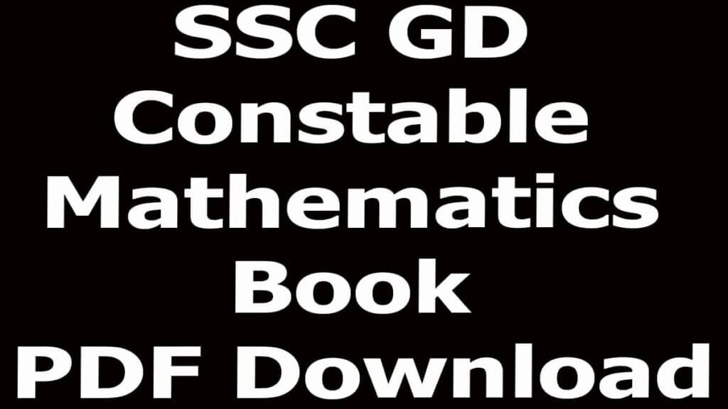 SSC GD Constable Mathematics Book PDF Download