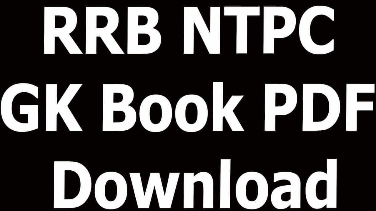 RRB NTPC GK Book PDF Download