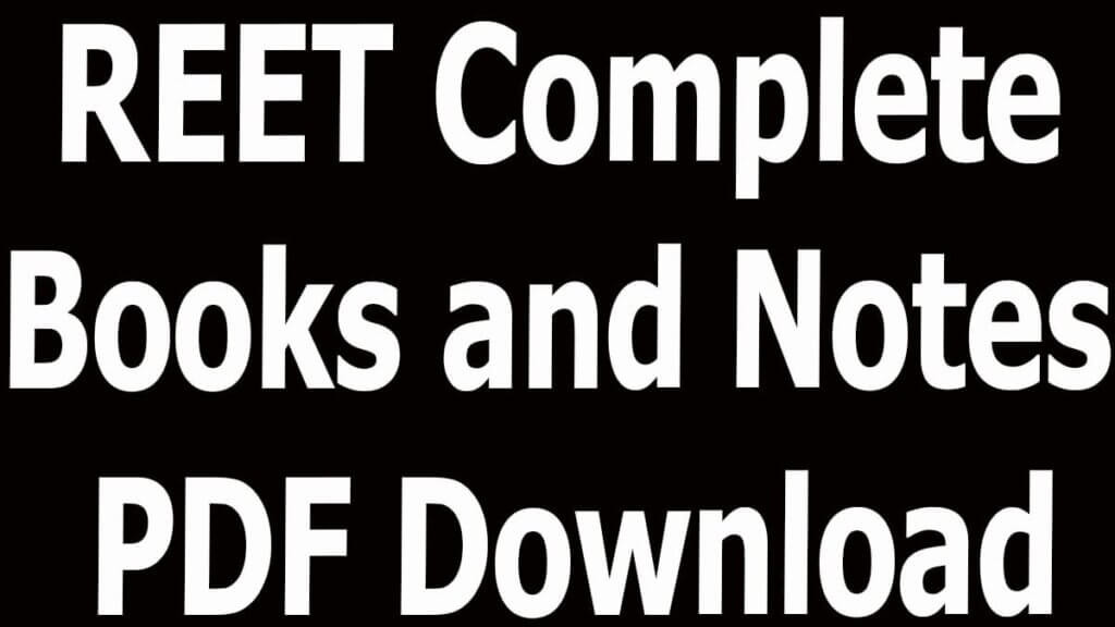 REET Complete Books and Notes PDF Download