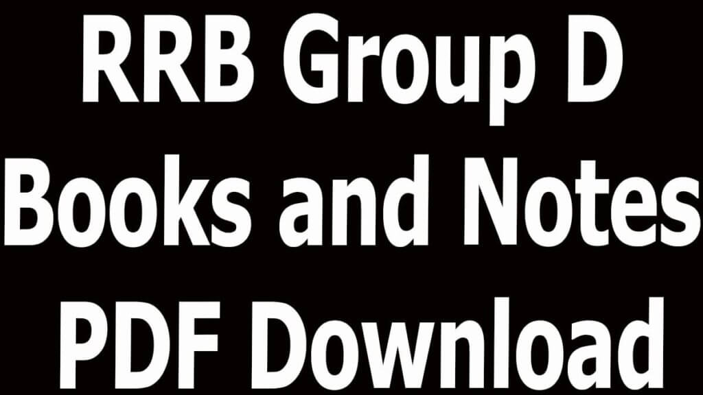 RRB Group D Books and Notes PDF Download