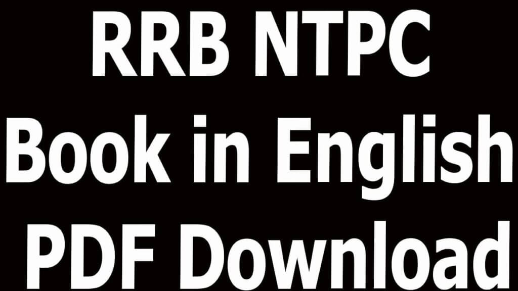 RRB NTPC Book in English PDF Download