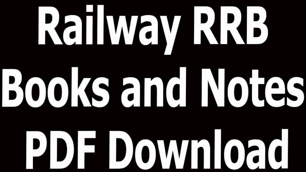 Railway RRB Books and Notes PDF Download